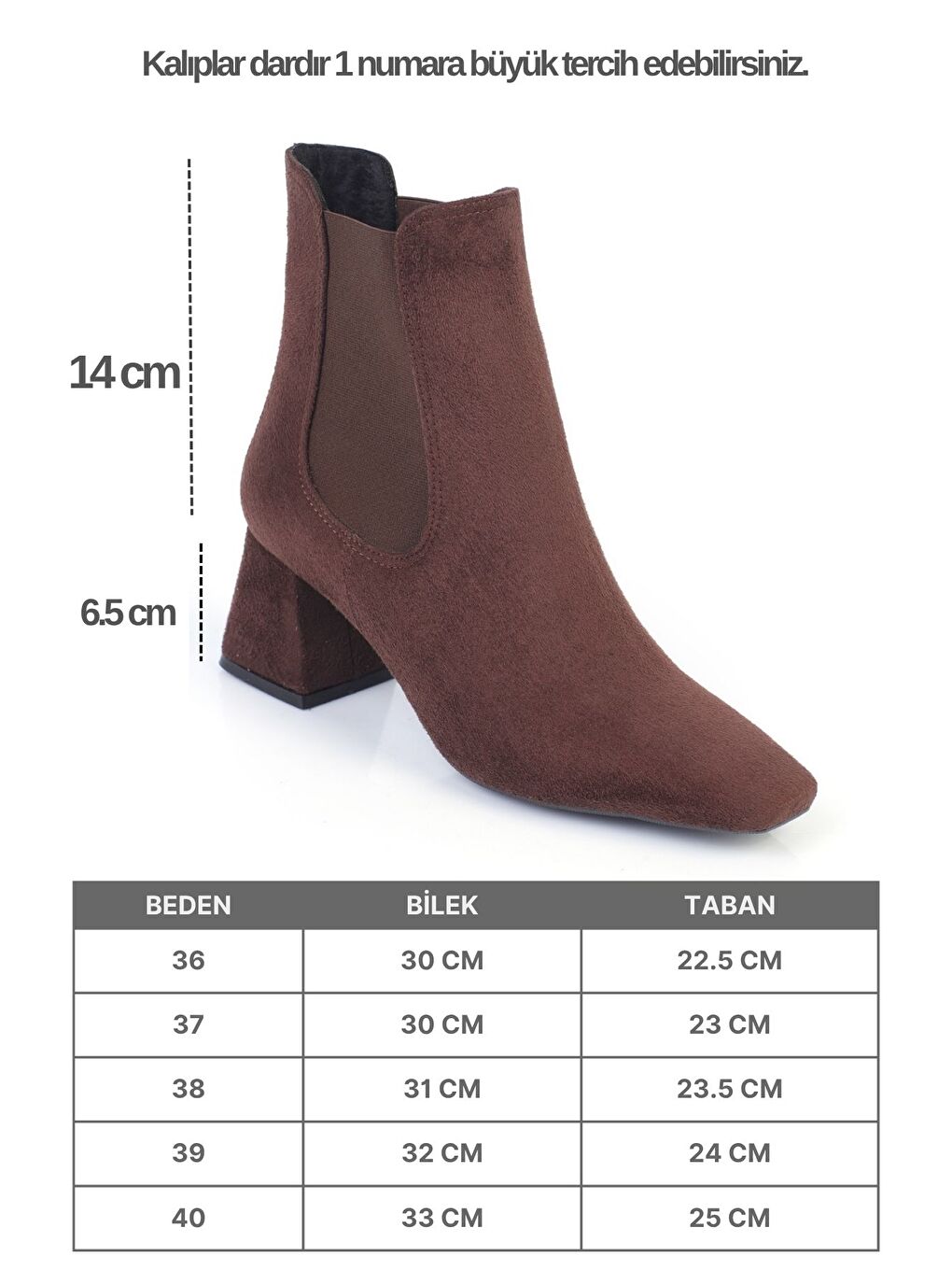 Kahverengi Ronny Sivri Burunlu Yandan Lastikli Kadın Bot-6