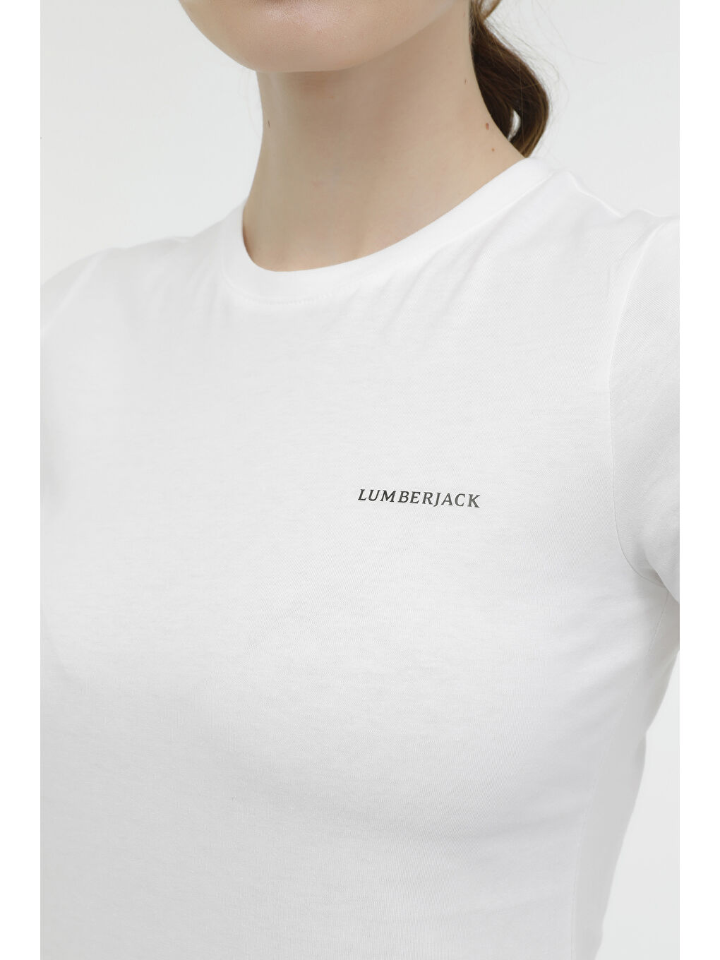 WB C NECK 11CT122 4FX Beyaz Kadın Kısa Kol T-Shirt-3