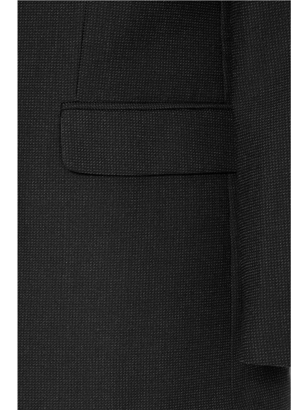 Siyah Regular Desenli Mono Yaka 4 Drop Takım Elbise-4