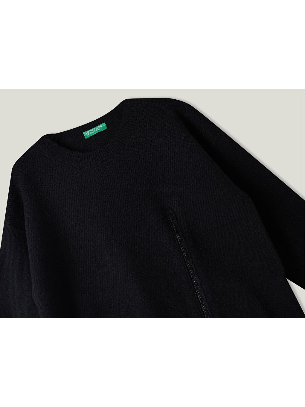 Erkek Çocuk Siyah Çapraz Fermuarlı Kazak-1