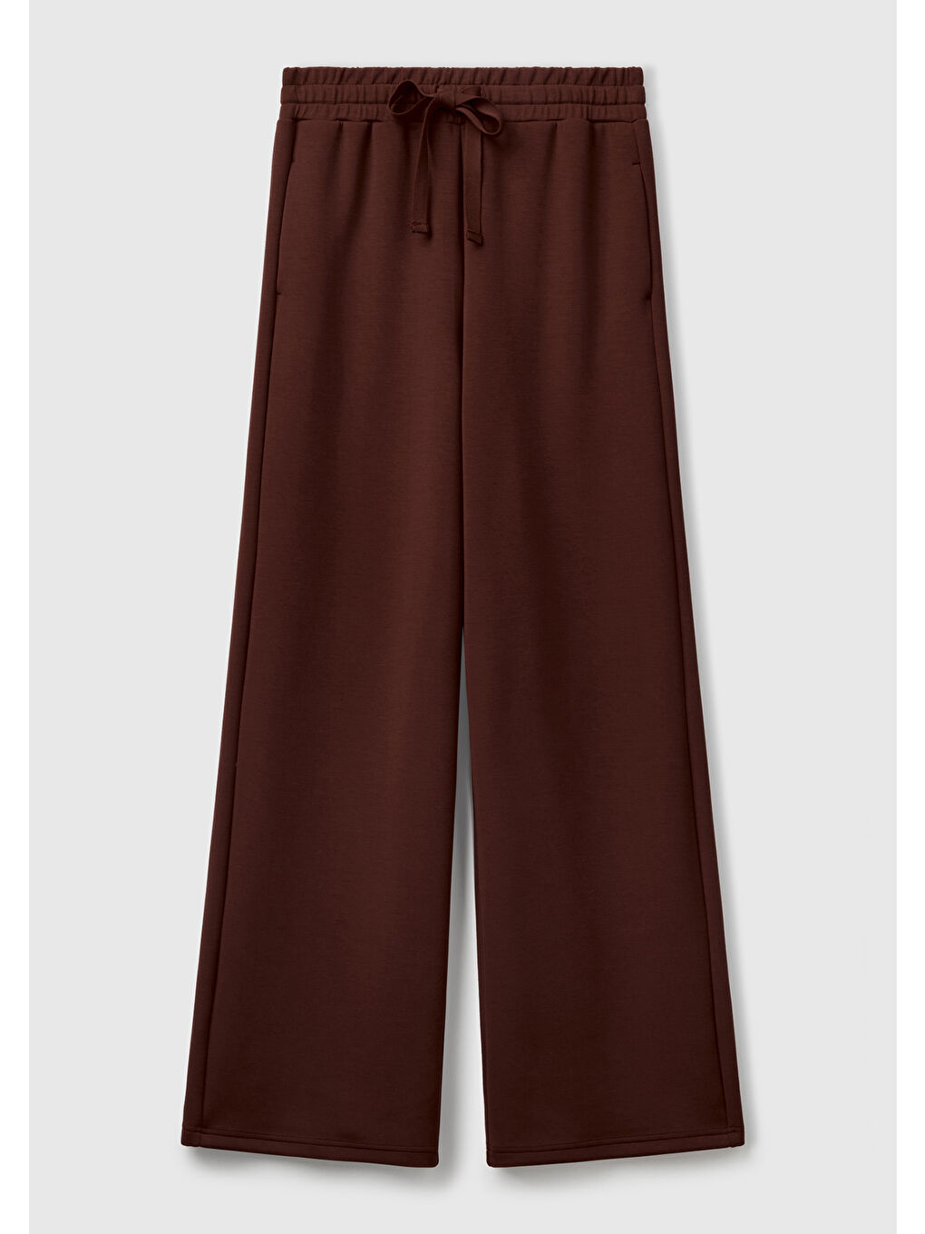 Kadın Kahverengi Modal Karışımlı Bol Paça Eşofman Altı-1