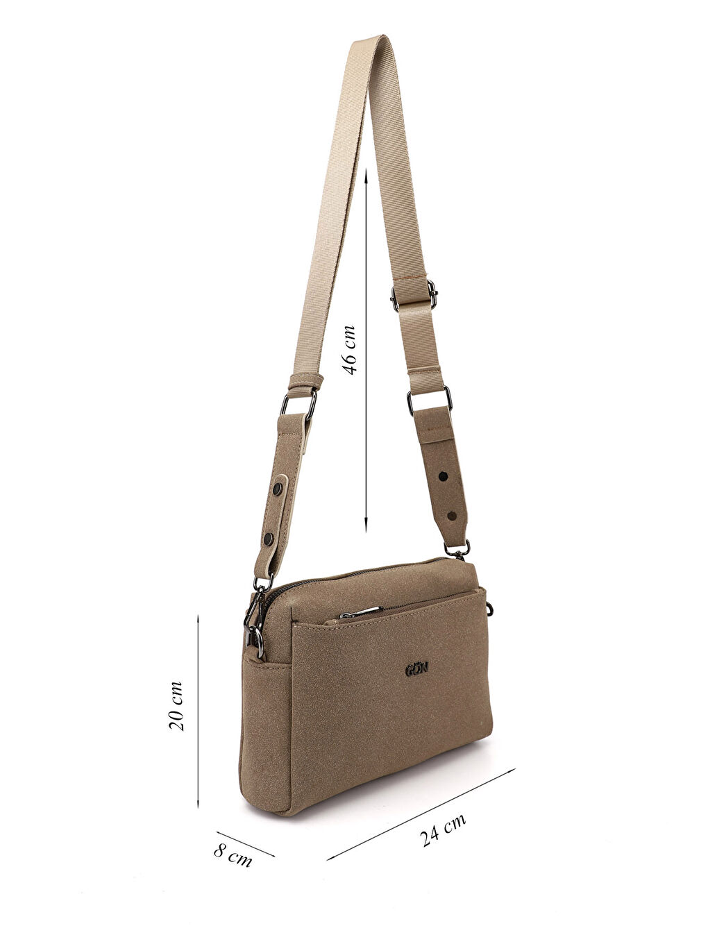 Kahverengi Kadın AÇIK VİZON Uzun Askılı Omuz Çantası-1