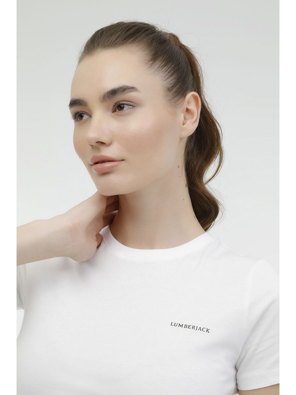 WB C NECK 11CT122 4FX Beyaz Kadın Kısa Kol T-Shirt-4