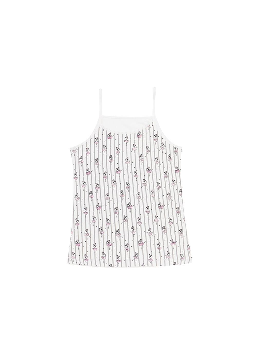 Karışık Kız Çocuk Baskılı Pamuklu Atlet 3'lü Paket-3