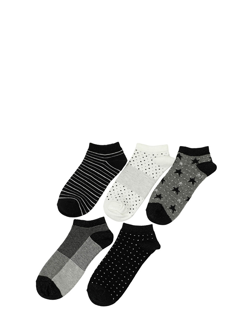 Siyah NIGHT 5 LI PTK-W 5PR SIYAH MULTI Kadın 5'li Patik Çorap