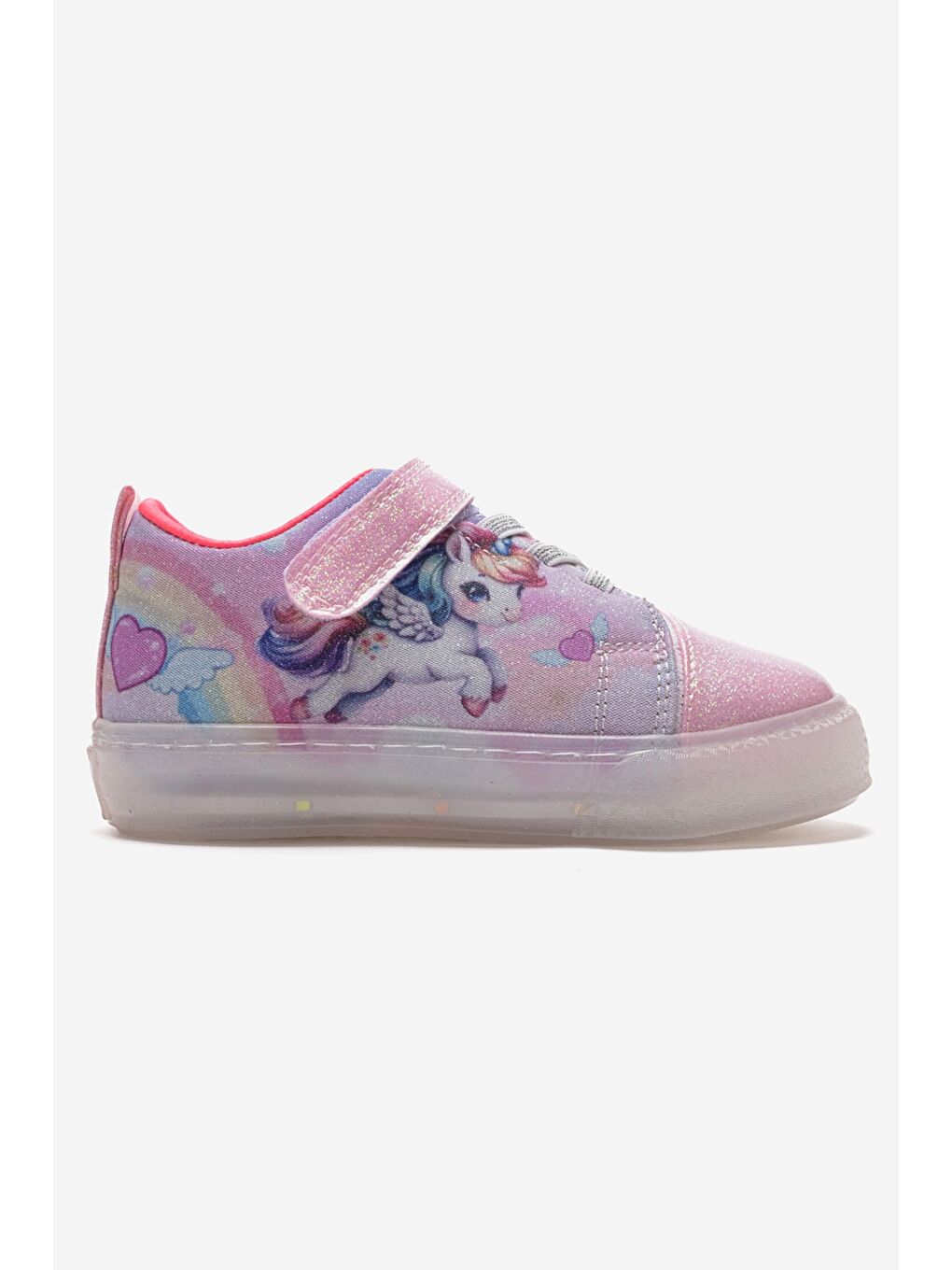 Pembe Kız Çocuk Pudra Sneaker Işıklı Ayakkabı-3