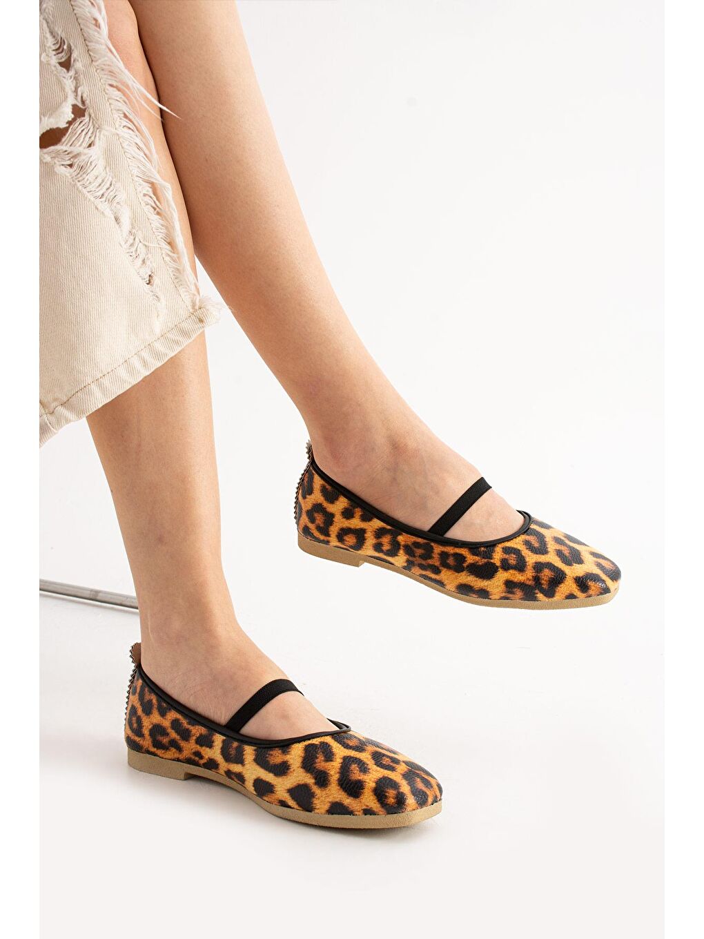 Sarı AL-113 Lastikli Babet Günlük Kadın Ayakkabı Ev Babeti-1