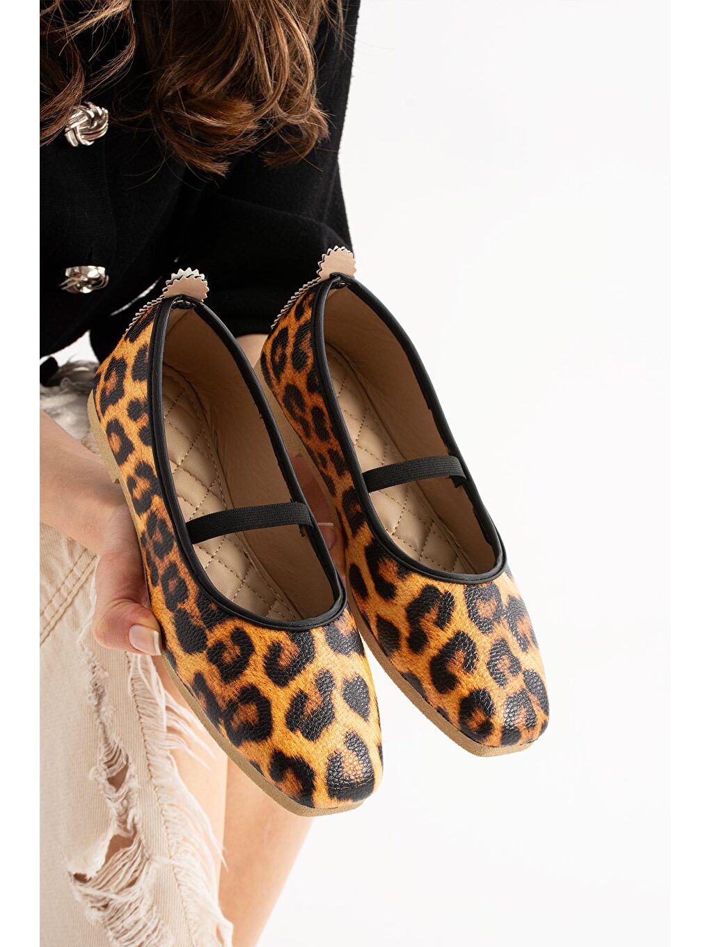 Sarı AL-113 Lastikli Babet Günlük Kadın Ayakkabı Ev Babeti-2