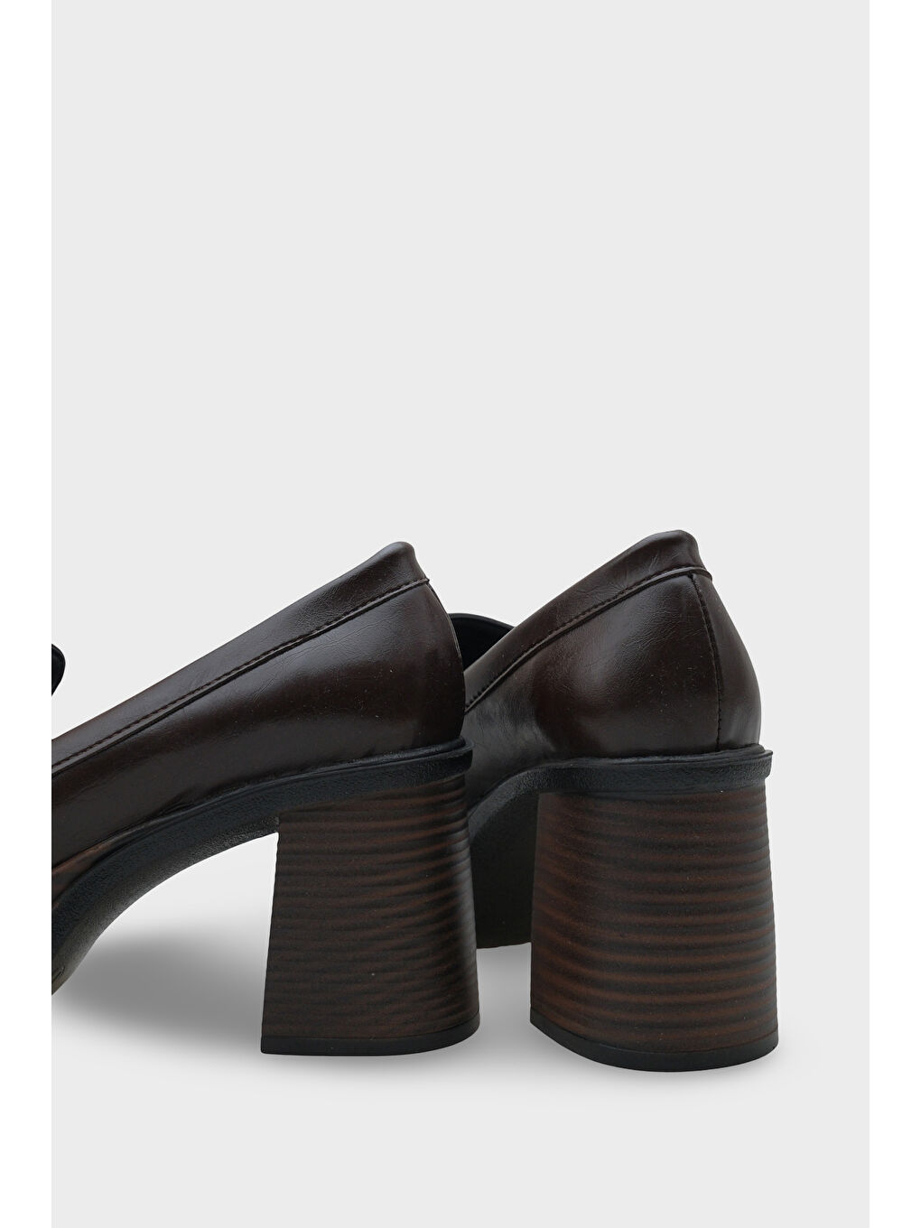 Kahverengi Rowena Yüksek Tabanlı Topuklu Tokalı Loafer Kadın Ayakkabı-3