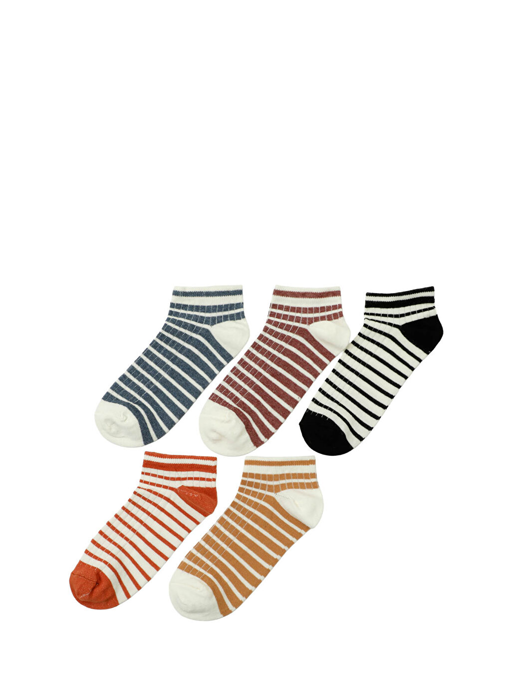 Karışık CIZGI 5 LI PTK-W 5PR Çok Renkli Kadın 5'li Patik Çorap