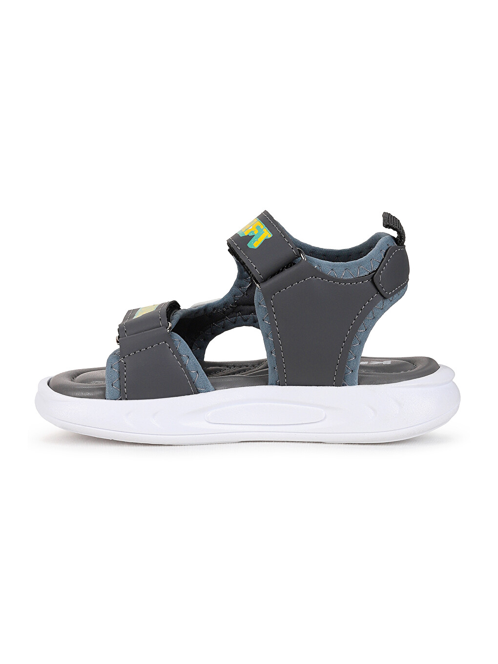 Gri Lug Cırtlı Işıklı Erkek Çocuk Sandalet-5