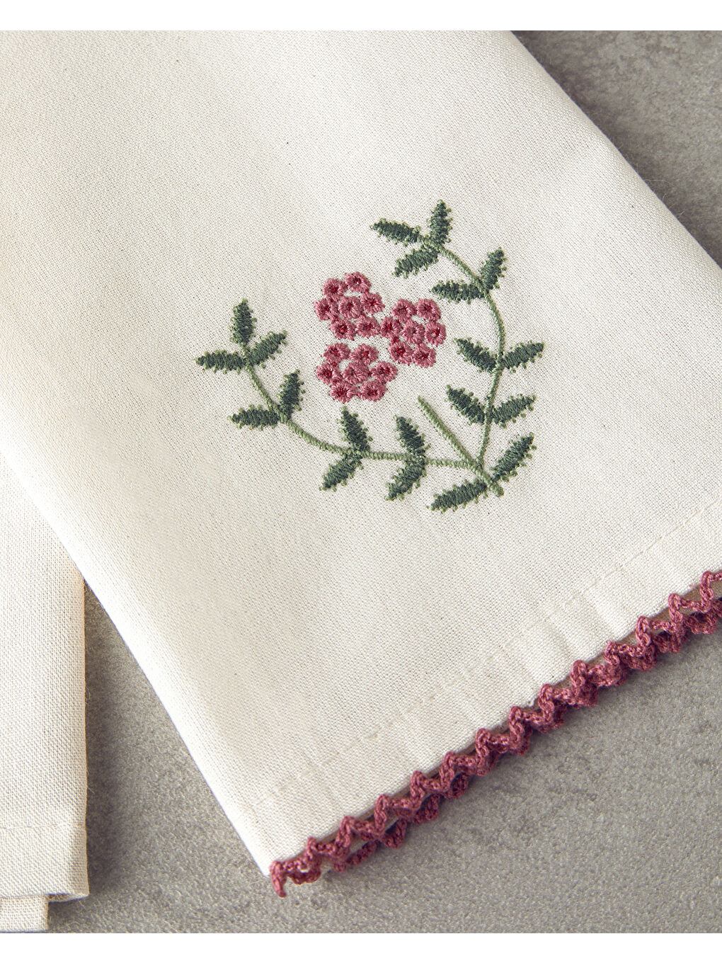 Ekru Retro Grids Pamuk Kurulama Bezi Krem - Pembe-2