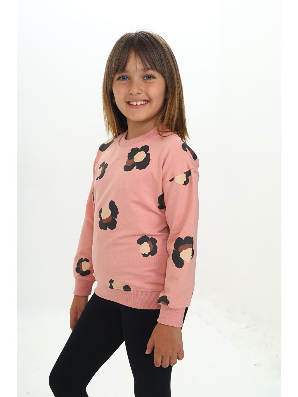 Mercan Kız Çocuk Pano Baskılı Sweatshirt-3