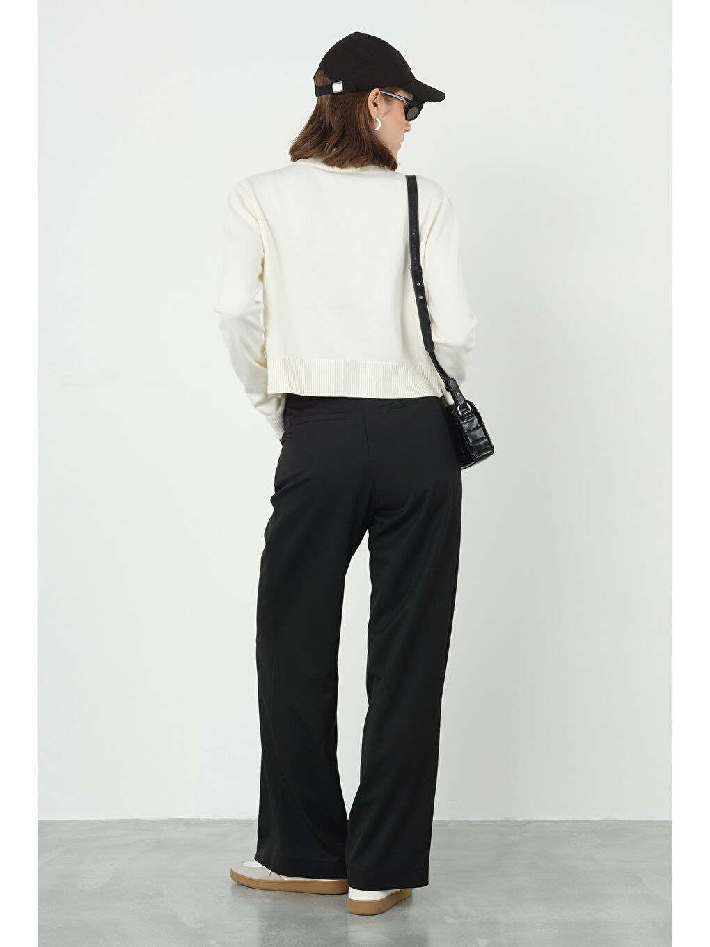 Pileli Yüksek Bel Pantolon Siyah-2