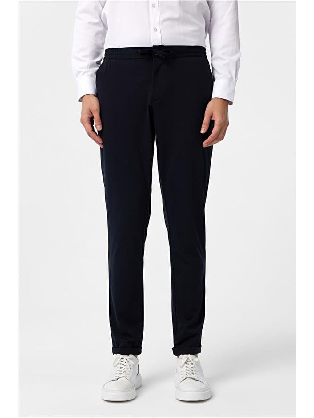 Lacivert Slim Düz Jogger Pantolon-1