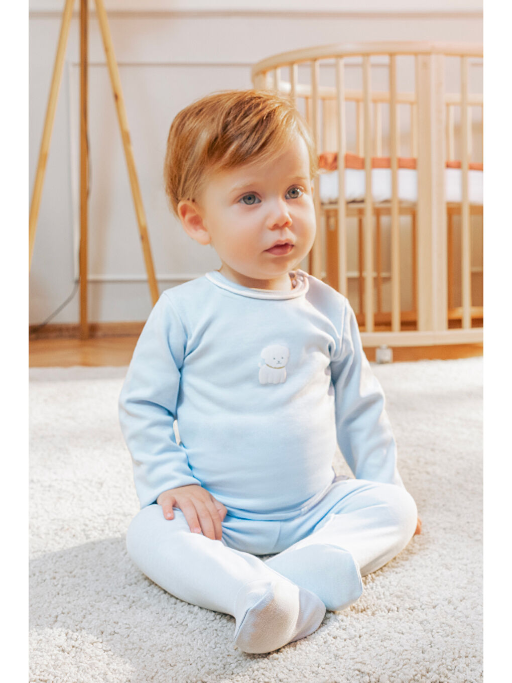 Mavi Erkek Bebek 2'li Patikli Pantolon-1