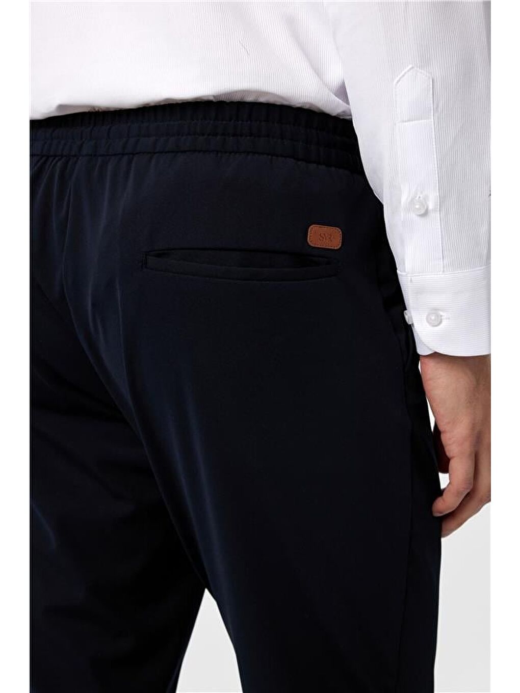 Lacivert Slim Düz Jogger Pantolon-3