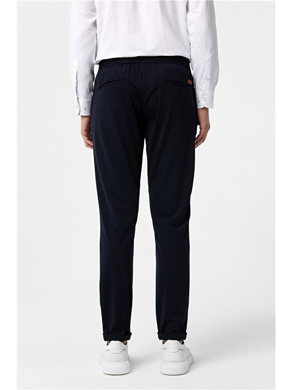Lacivert Slim Düz Jogger Pantolon-4