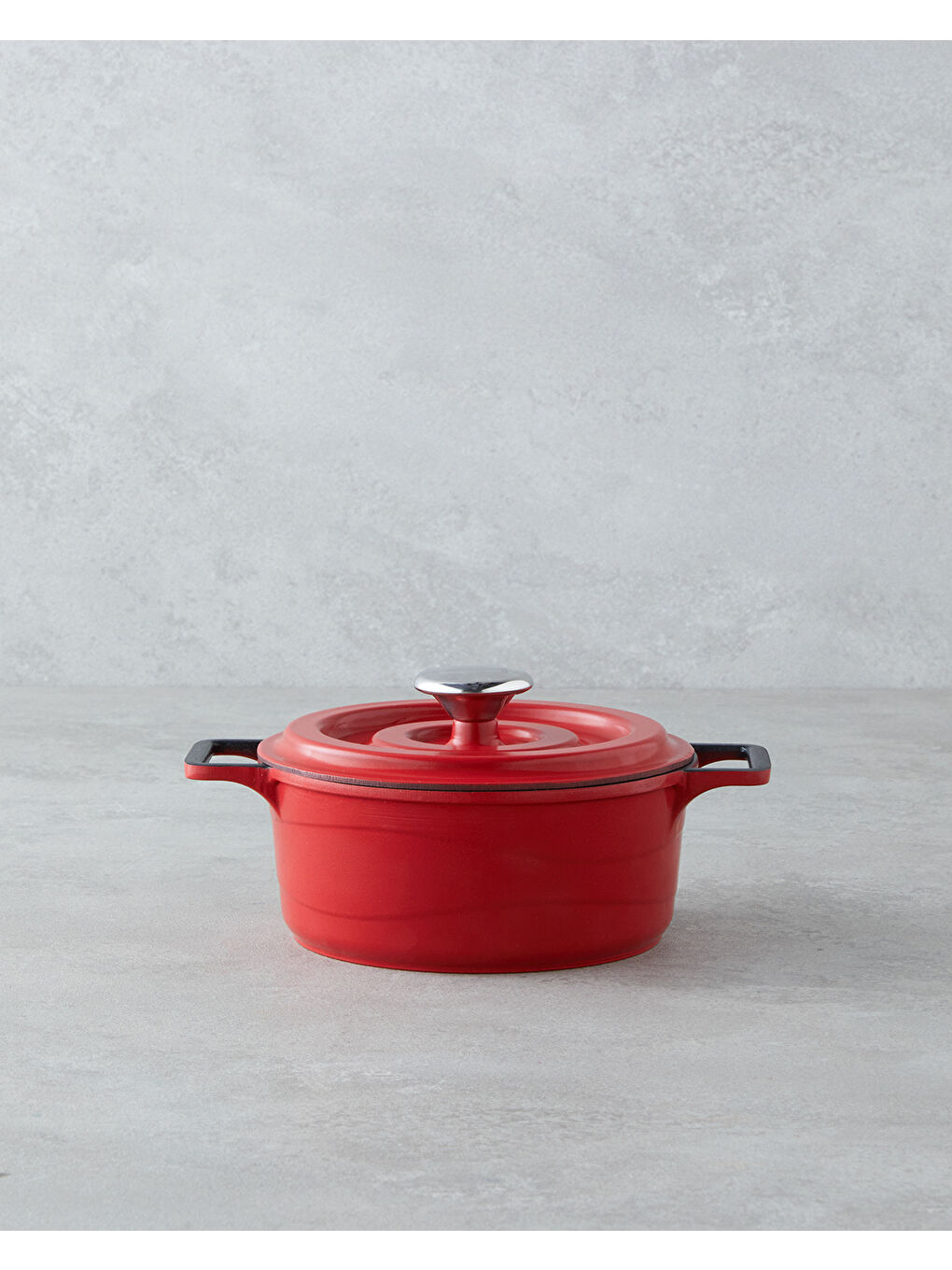 Tiny Taste Alüminyum Döküm Mini Tencere Seti 14x14x14 cm Kırmızı-Siyah-1