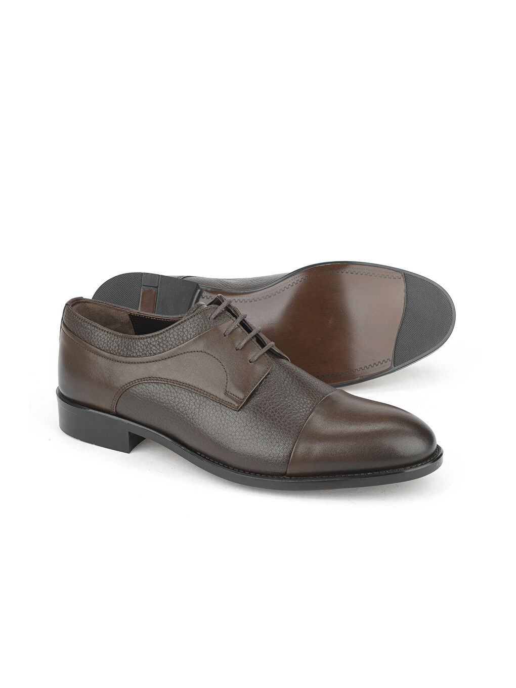 Kahverengi Erkek Hakiki Deri Ayakkabı 15350Z1030 Kahve-3