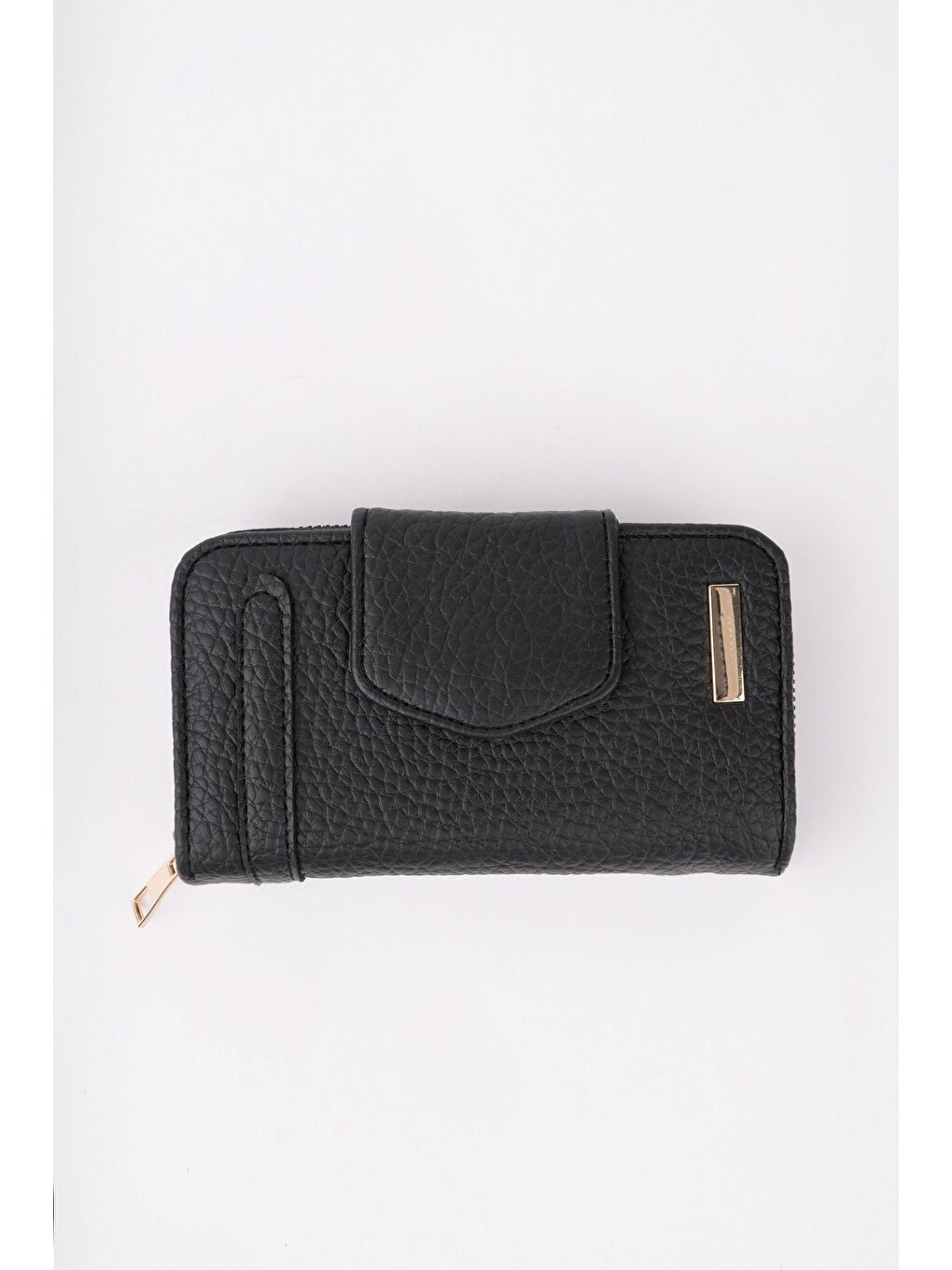 Siyah CHEKO Bozuk & Kağıt Para Bölmeli Fermuarlı Kartlık Kadın Cüzdan