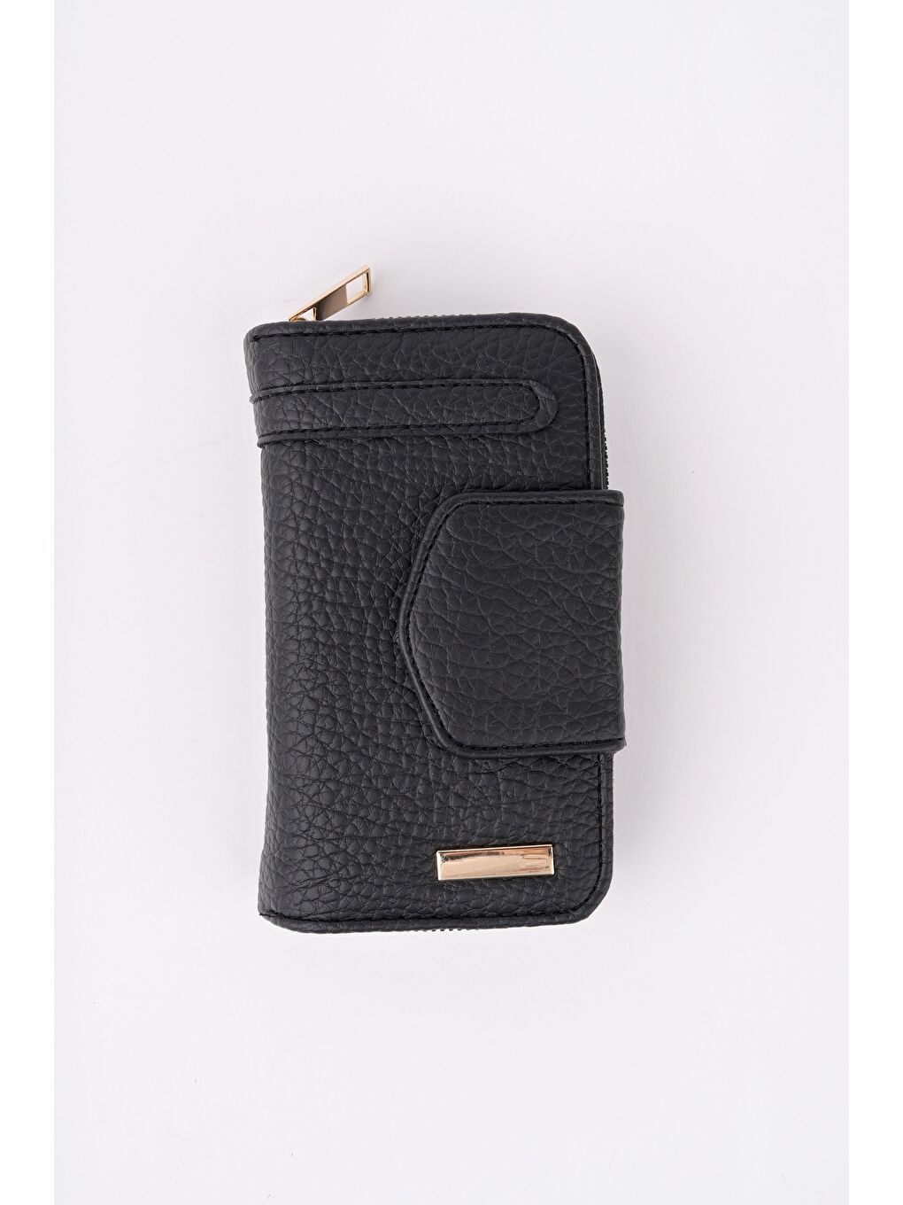 Siyah CHEKO Bozuk & Kağıt Para Bölmeli Fermuarlı Kartlık Kadın Cüzdan-1