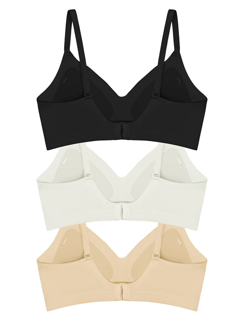 Karışık Seamless Bra - Air | Lazer Kesim Dikişsiz Dalga Şerit Detaylı Balensiz Kadın Sütyen 3'Lü Paket-1