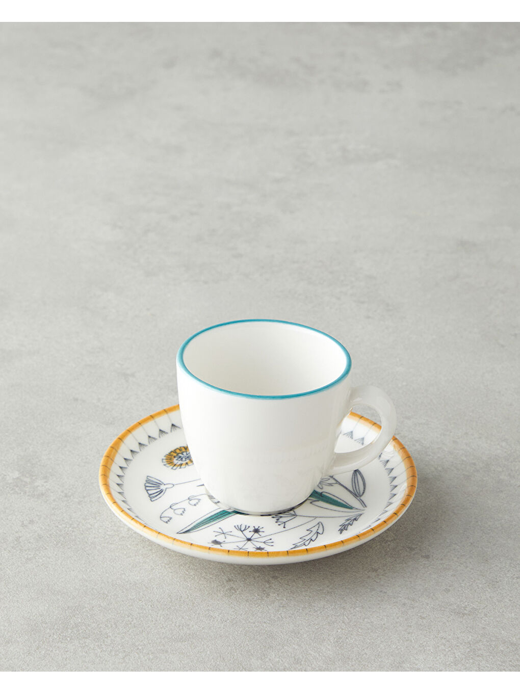 Beyaz Zelia Bone Porselen 4 Parça 2 Kişilik Kahve Fincan Takımı 90 ml Renkli-2