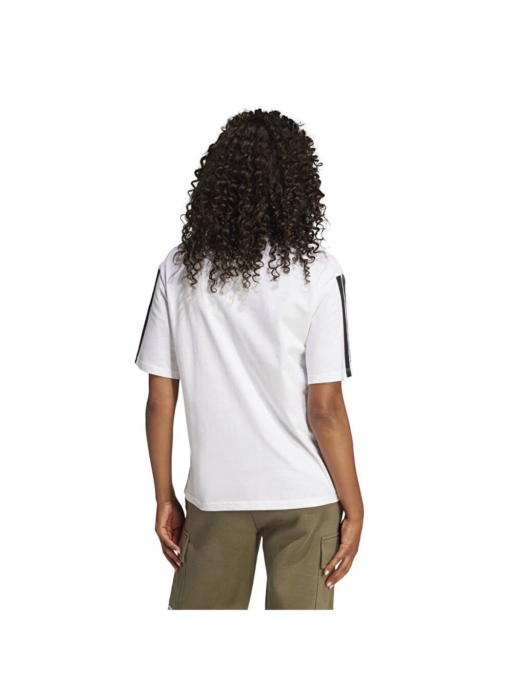 Sj Bf 3 Stripes Kadın Beyaz Bisiklet Yaka Tişört-1