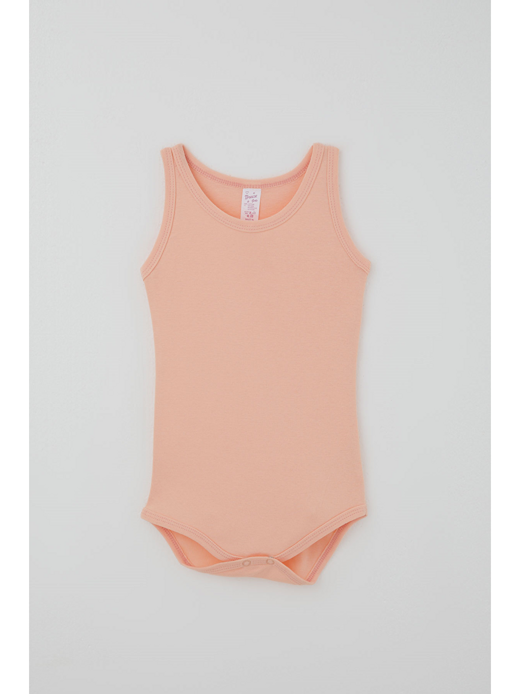 Pembe Kız Çocuk Çıtçıtlı Atlet Zıbın Body Basic Somon (1-3 Yaş)