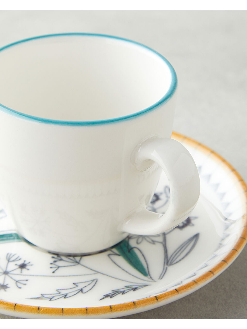 Beyaz Zelia Bone Porselen 4 Parça 2 Kişilik Kahve Fincan Takımı 90 ml Renkli-3