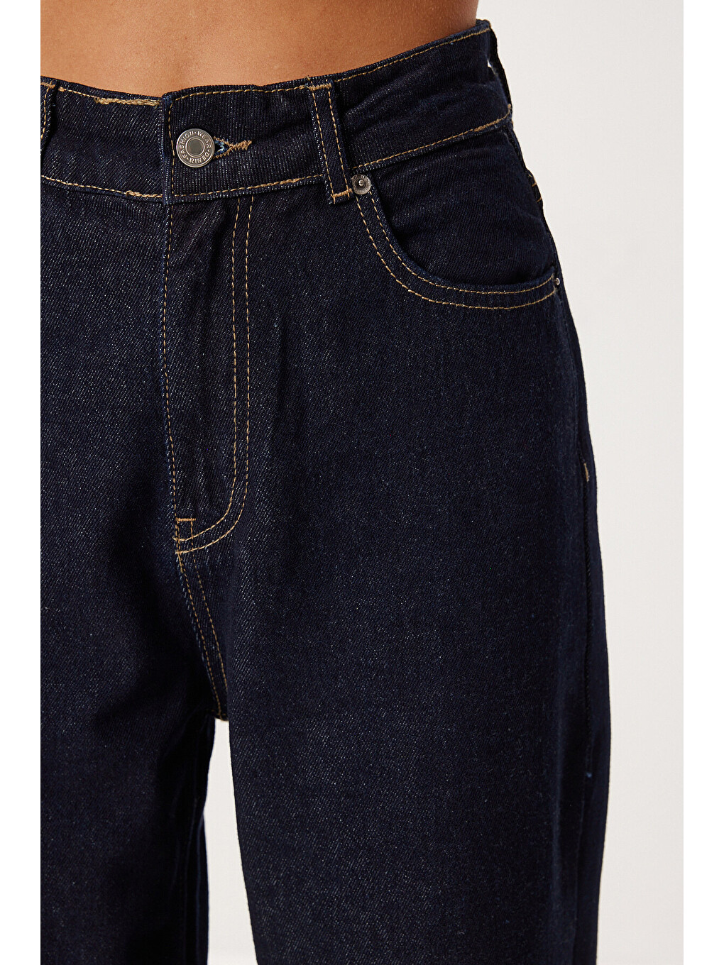 Mavi Gold Düğmeli Kuşaklı Denim Ceket Pantolon Takım KOYU MAVİ LRI0010-4