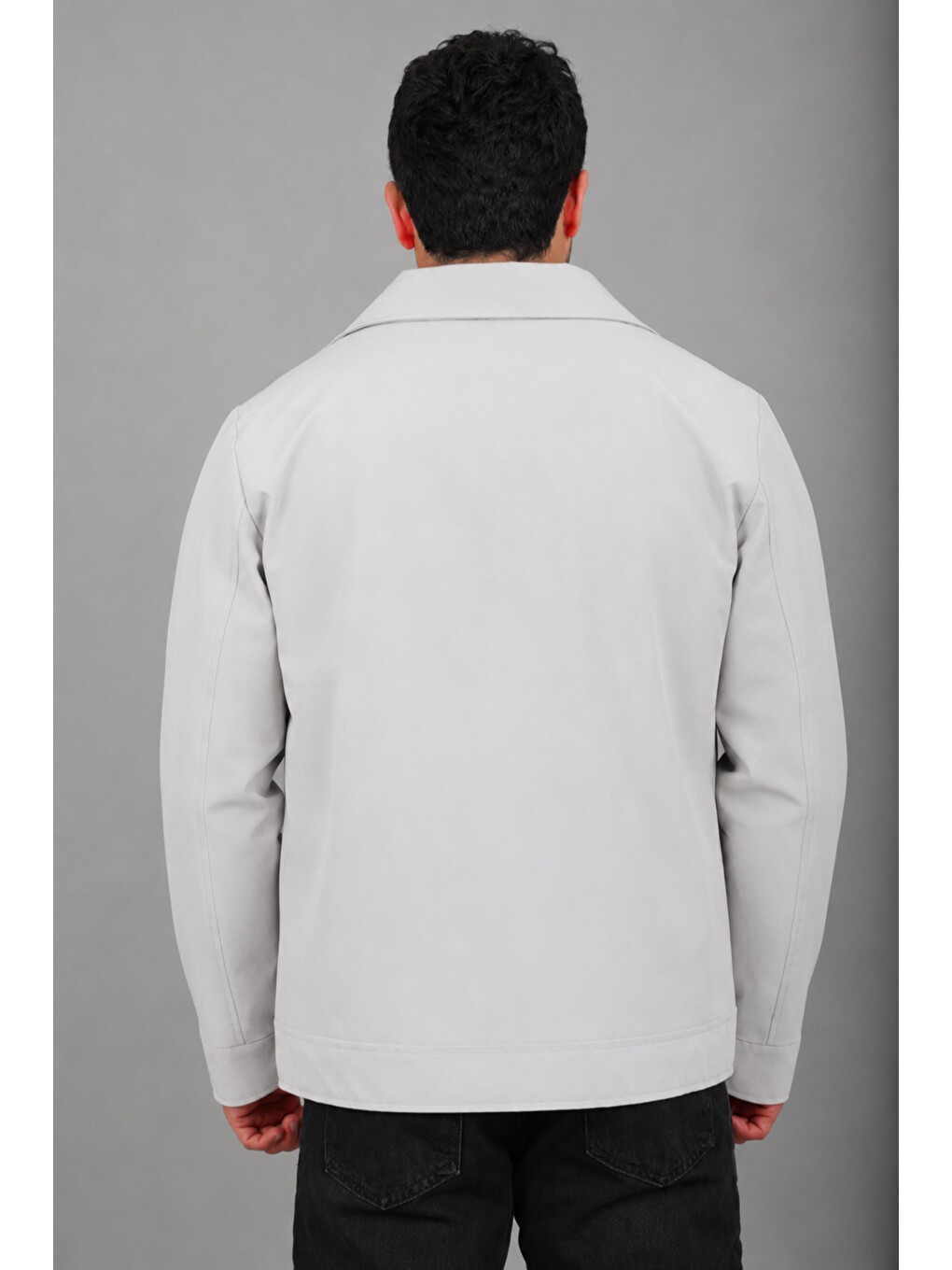 Gri Yakalı Fermuarlı Mevsimlik Mont Pldp 3033_60390-6