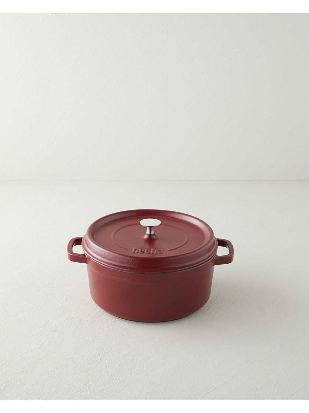 Hecha Demir Döküm Derin Tencere 24 cm Mat Bordo