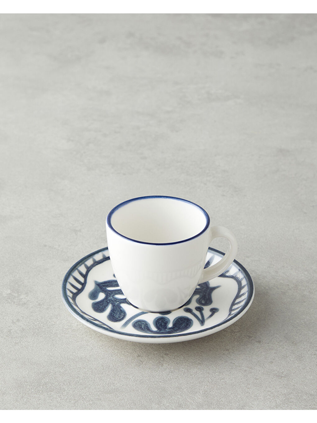 Bonnie Bone Porselen 4 Parça 2 Kişilik Kahve Fincan Takımı 90 ml Koyu Mavi-2