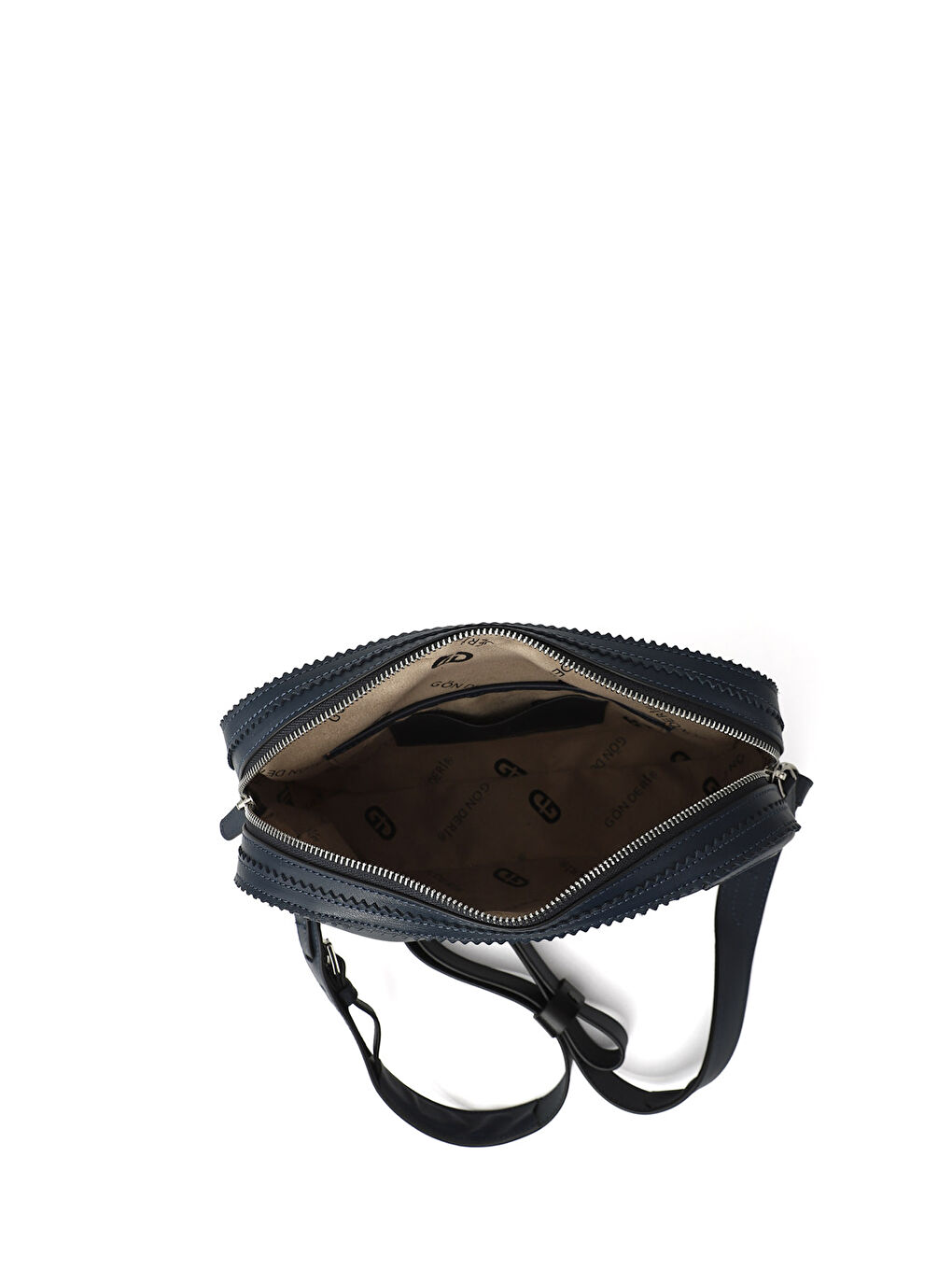 Lacivert Kadın İNDİGO LACİVERT Hakiki Deri Uzun Askılı Omuz Çantası-4