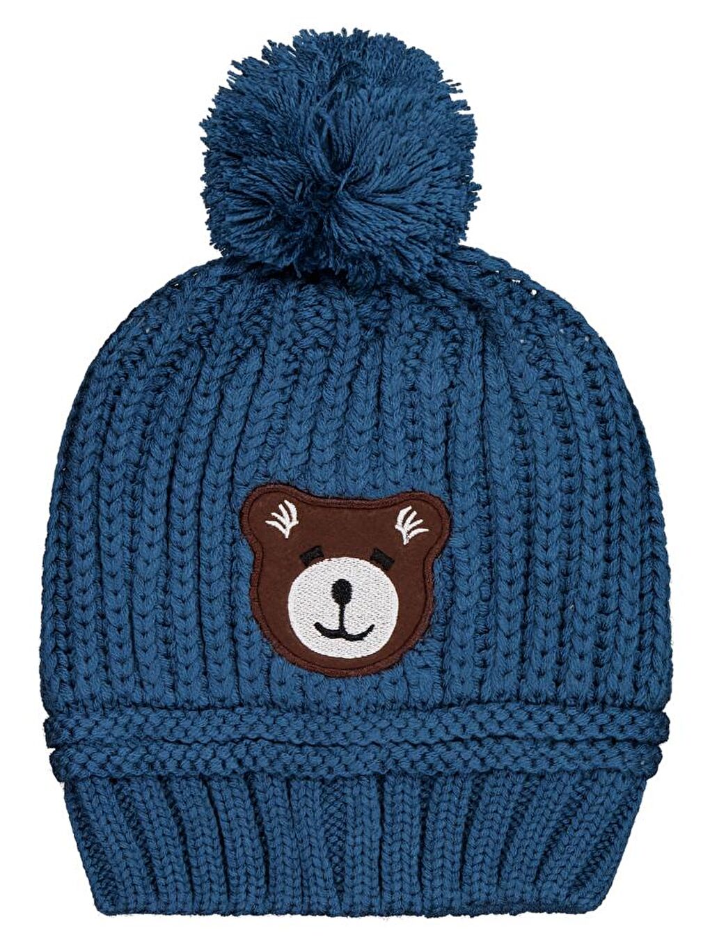 İndigo Boys 2-5 Yaş Atkı Bere Eldiven Set - Mavi Standart-1