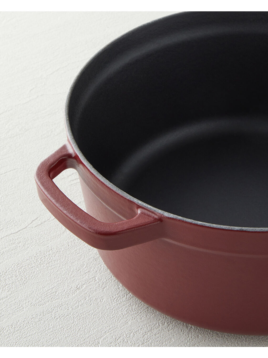 Hecha Demir Döküm Derin Tencere 24 cm Mat Bordo-2