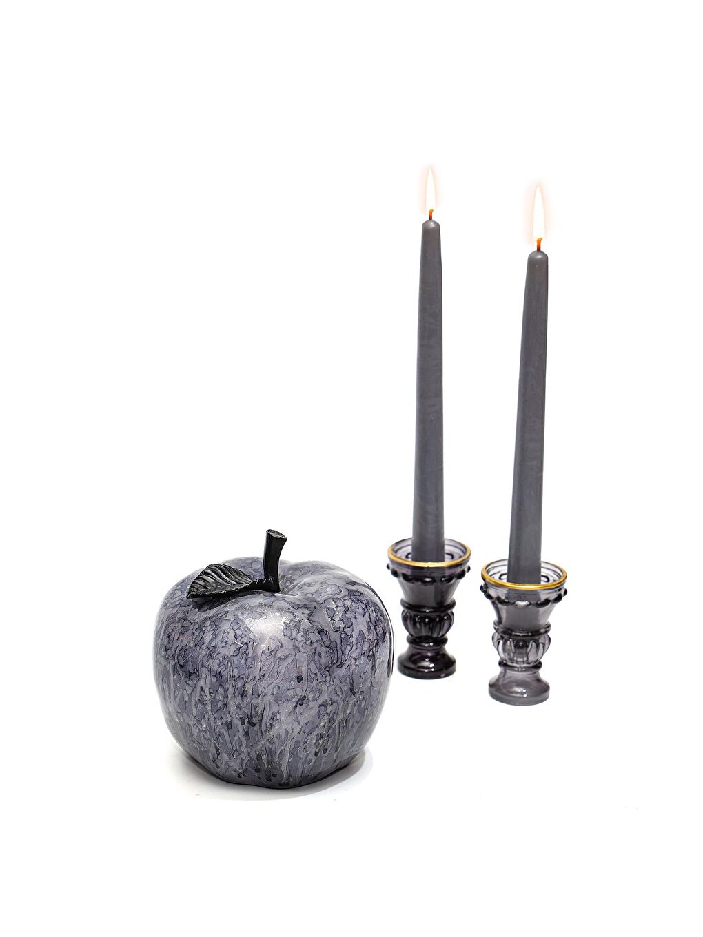 Siyah Dekoratif Black Apple Heykel (16 cm)