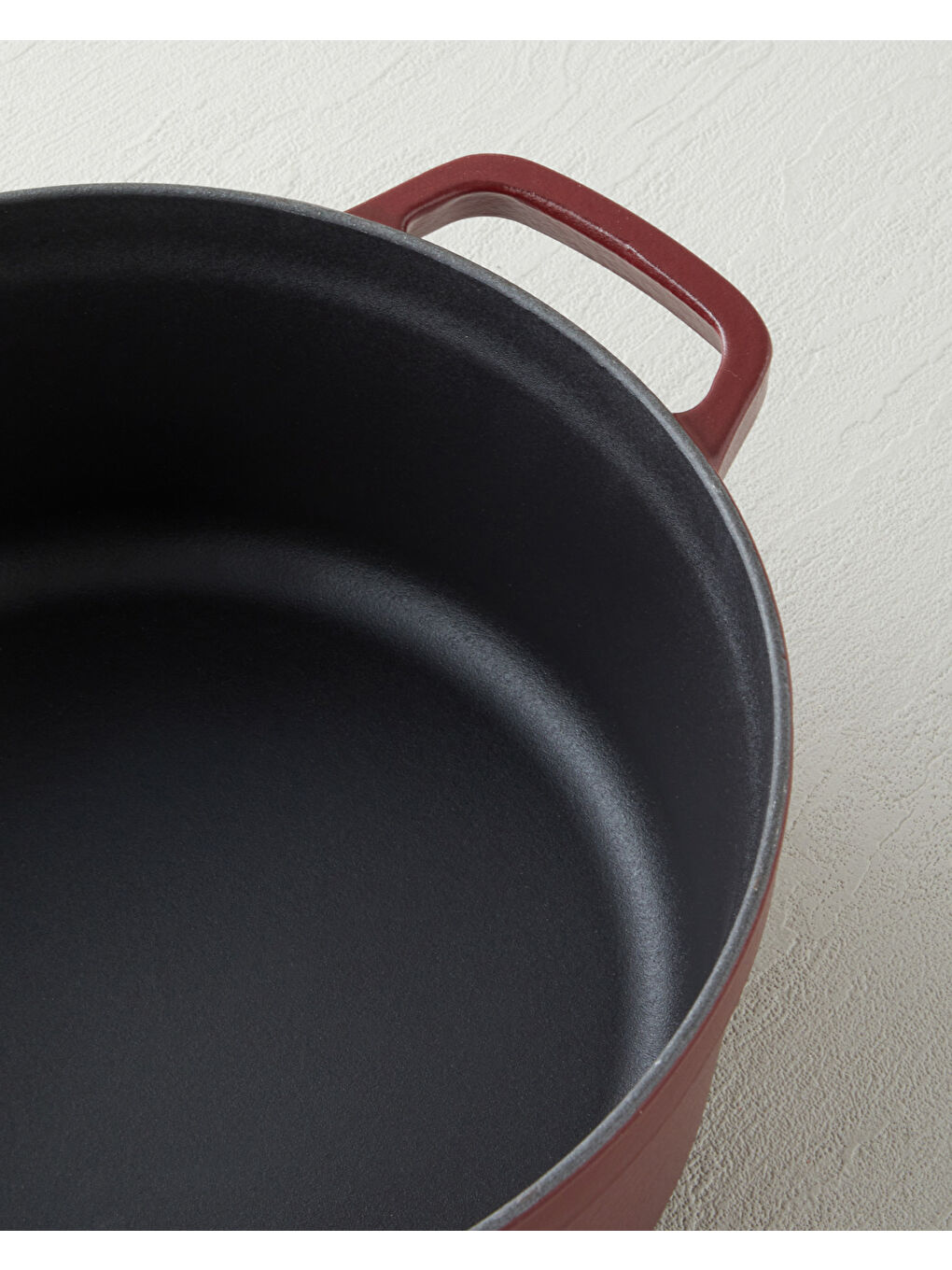 Hecha Demir Döküm Derin Tencere 24 cm Mat Bordo-3
