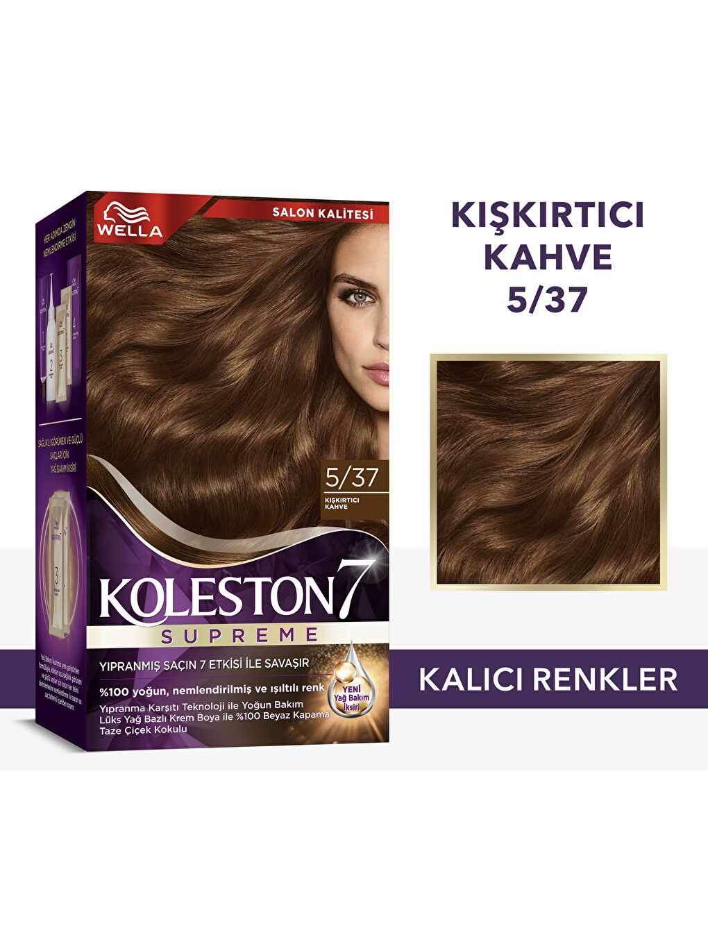 Wella Renksiz Koleston Supreme Kit 5/37 Kışkırtıcı Kahve *18