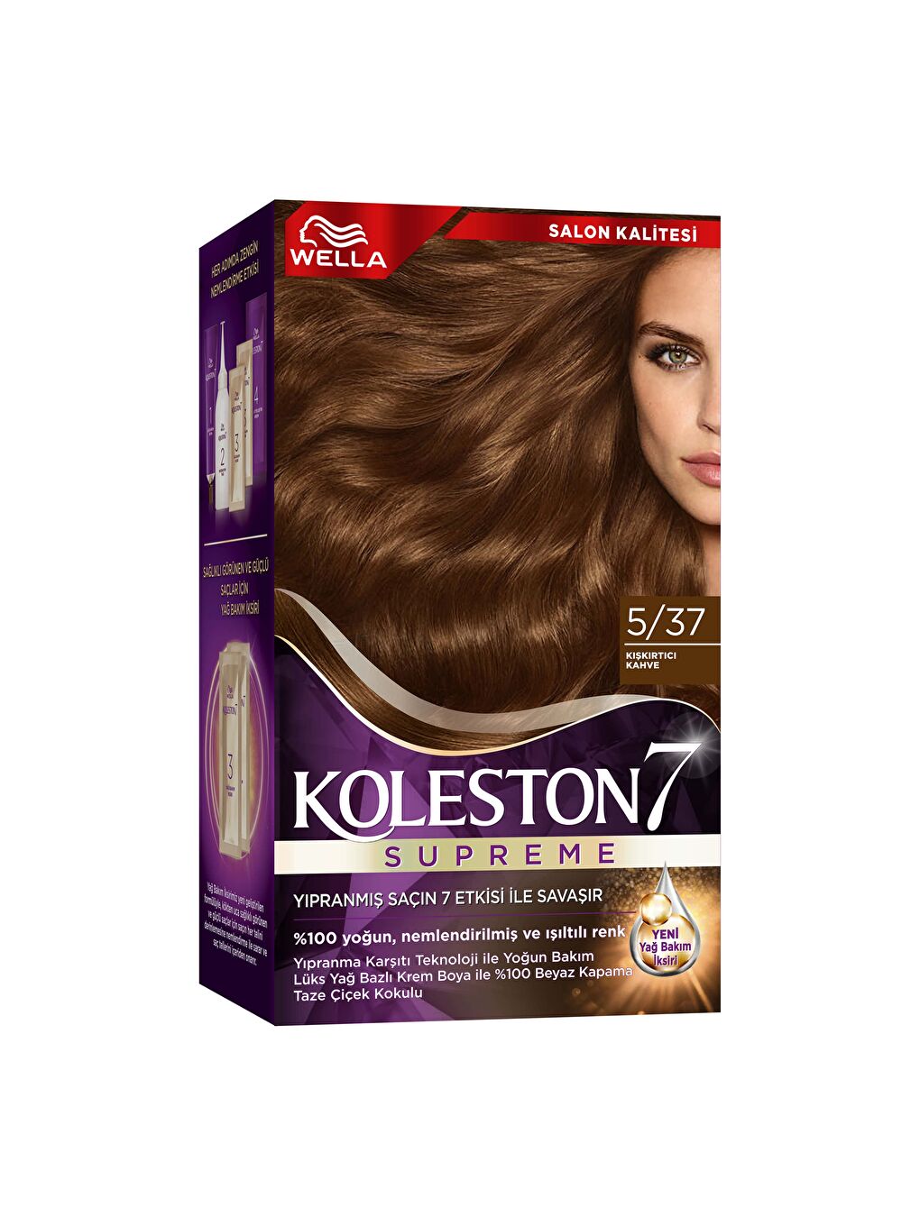 Wella Renksiz Koleston Supreme Kit 5/37 Kışkırtıcı Kahve *18 - 1