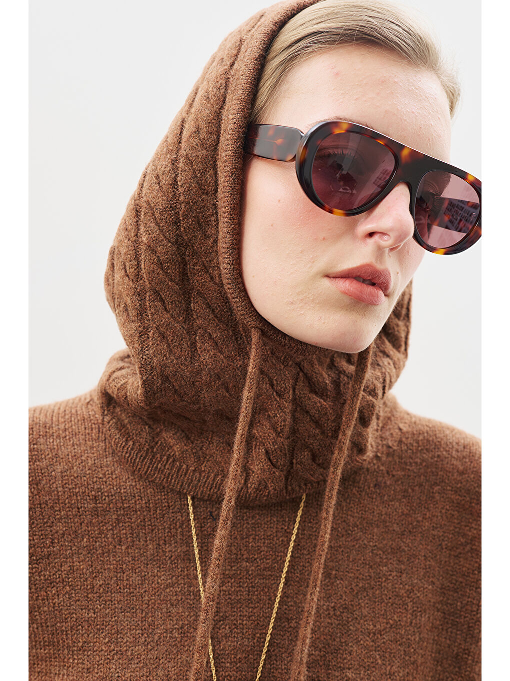 Kahverengi Triko Balaklava Sıcak Kahve-2