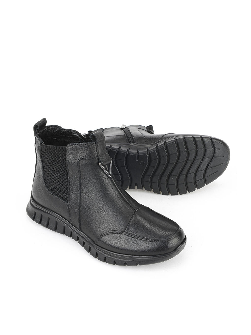 Kadın Hakiki Deri Konfor Bot 15355Z1458 Siyah-3