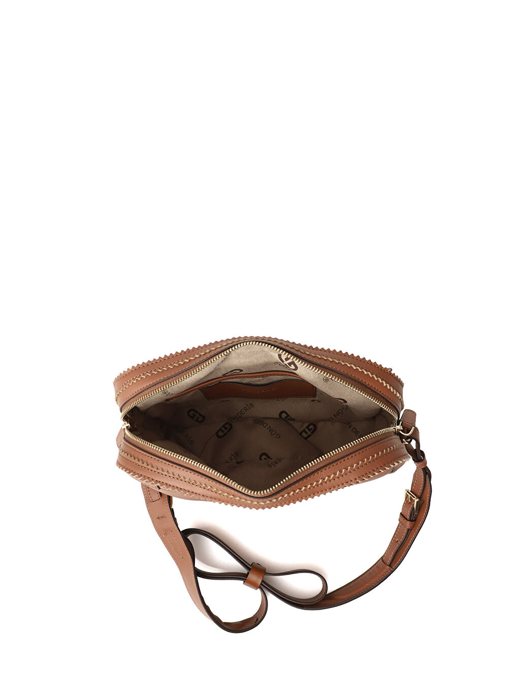 Kadın HAKİ-TABA Hakiki Deri Uzun Askılı Omuz Çantası-4