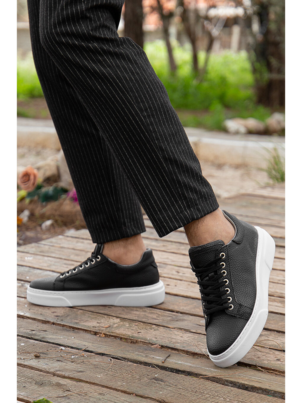 Siyah D0906 Günlük Ortopedik Erkek Casual Ayakkabı-1