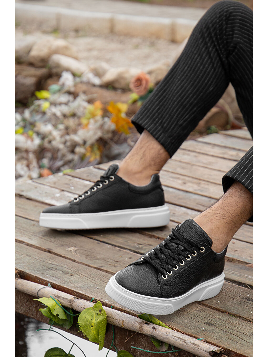 Siyah D0906 Günlük Ortopedik Erkek Casual Ayakkabı-2