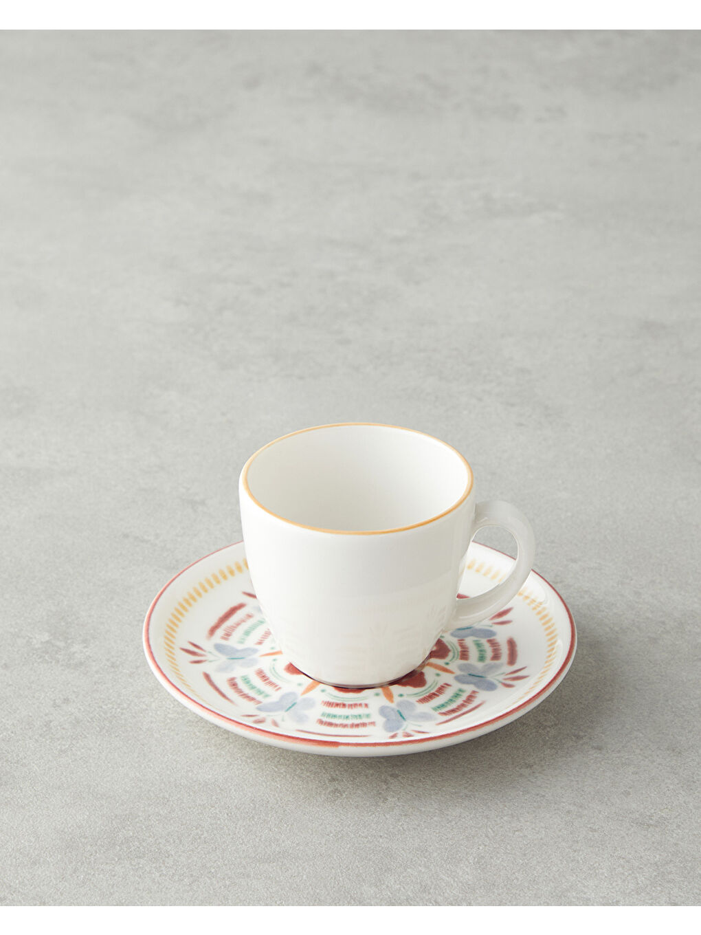 Beyaz Elvina Bone Porselen 4 Parça 2 Kişilik Kahve Fincan Takımı 90 ml Renkli-2