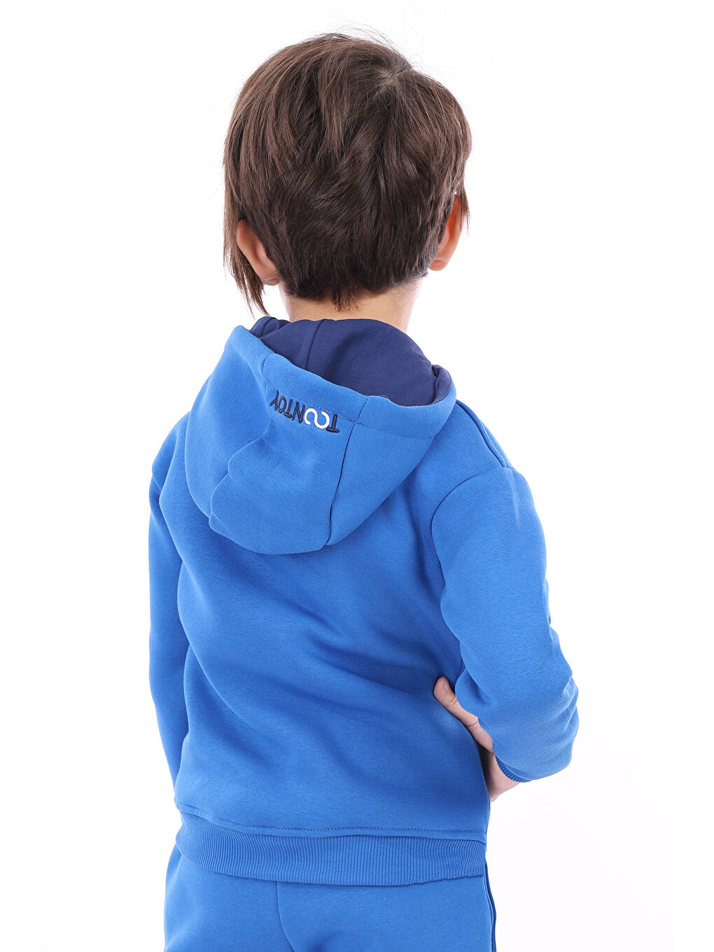 Toontoykids Mavi Unisex Çocuk Nakışlı Hırka - 1