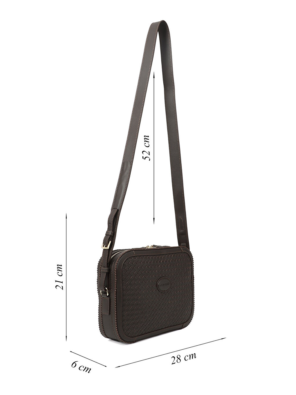 Kahverengi Kadın ÇİKOLATA KAHVE Hakiki Deri Hasır Örgü Uzun Askılı Omuz Çantası-1